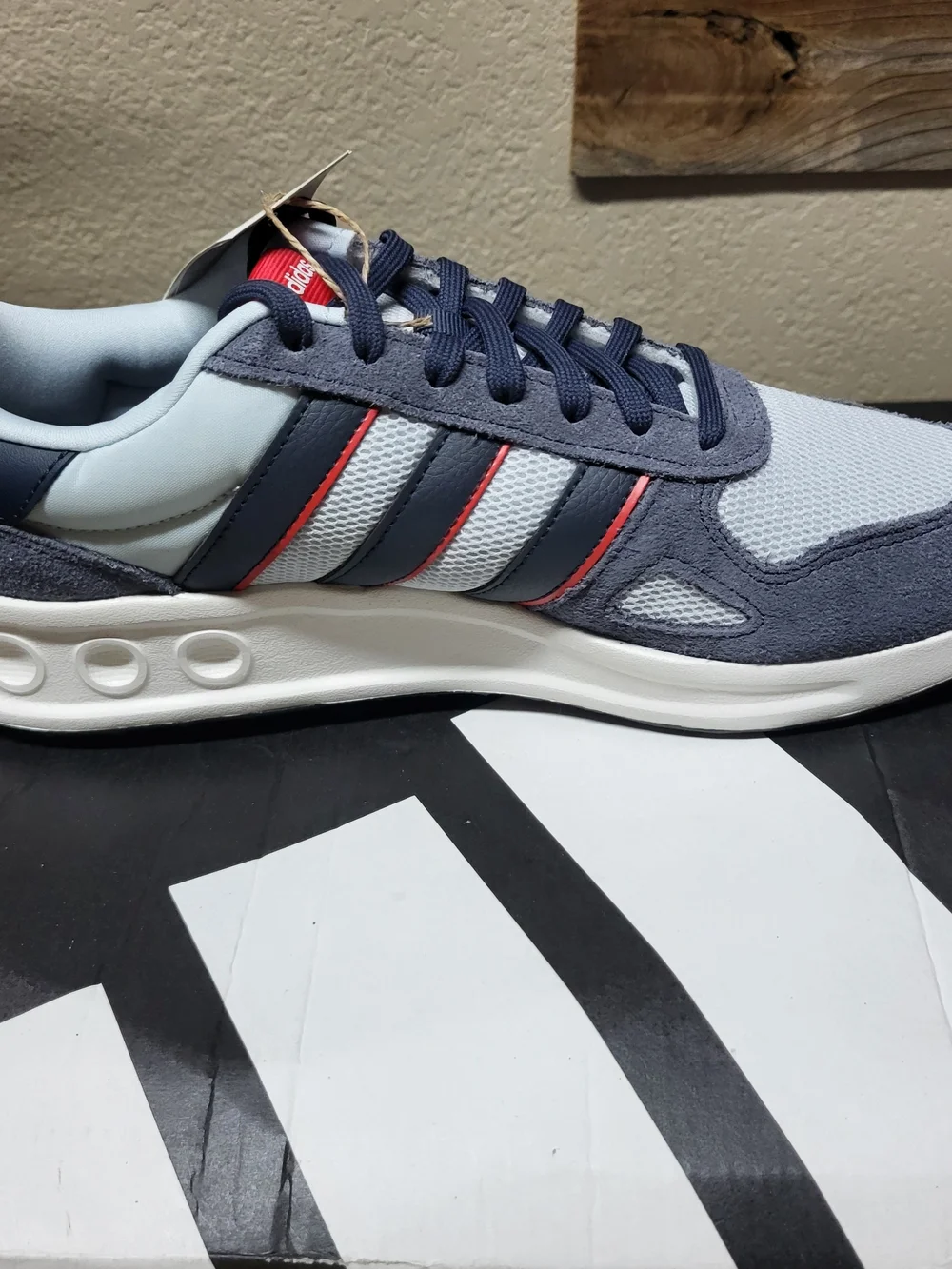 *NEW* Adidas Run 84 Navy/Gray/White/Red Running Shoes Size Men 9.5 Women 10.5